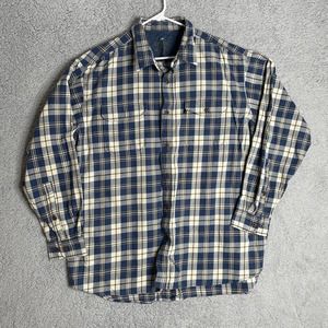 Red Head Mens Plaid Shirt Size 2XLT Pockets Logo Button Long Sleeves